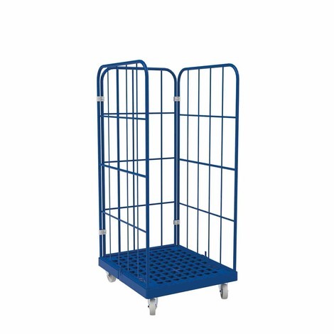 Rollbehälter Classic, 3-seitig, pulverbeschichtet, Kunststoff-Rollplatte, HxBxT 1.650 x 724 x 815 mm