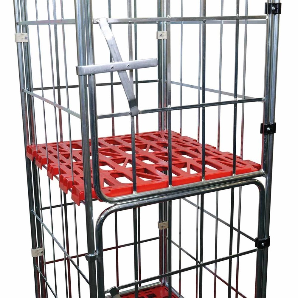 Zwischenboden aus HDPE für Rollbehälter 4-seitig, BxT 710 x 710 mm, verkehrsgrün