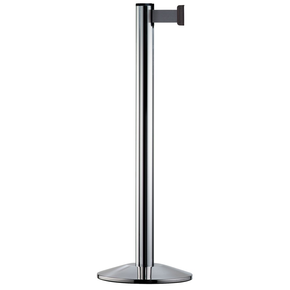 Personen-Leitsystem Classic, Ständer verchromt, Gurtfarbe silbergrau