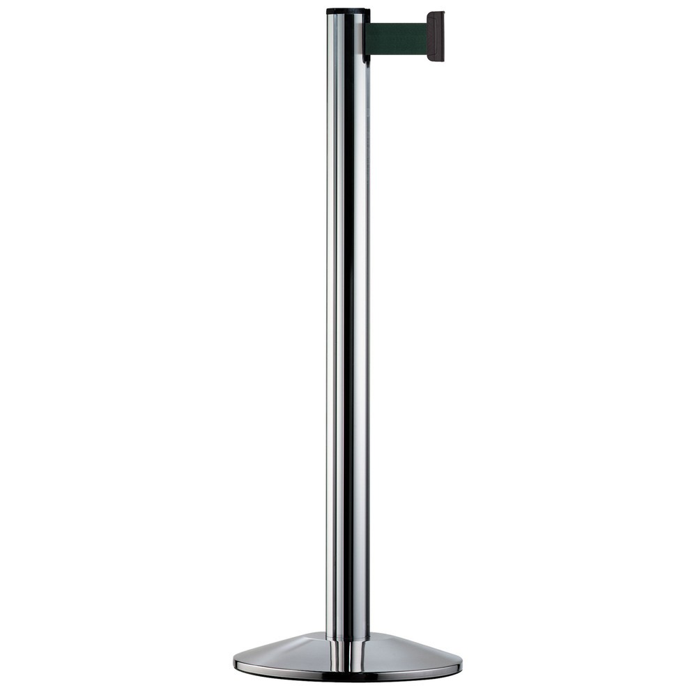 Personen-Leitsystem Extend, Ständer verchromt, Gurtfarbe oliv
