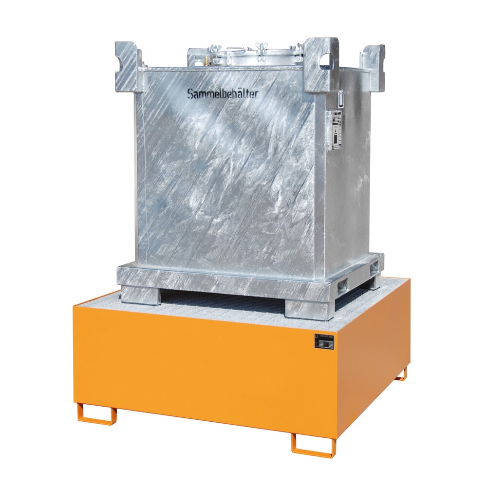 Bauer® Auffangwanne aus Stahl für 1x KTC/IBC, gelborange