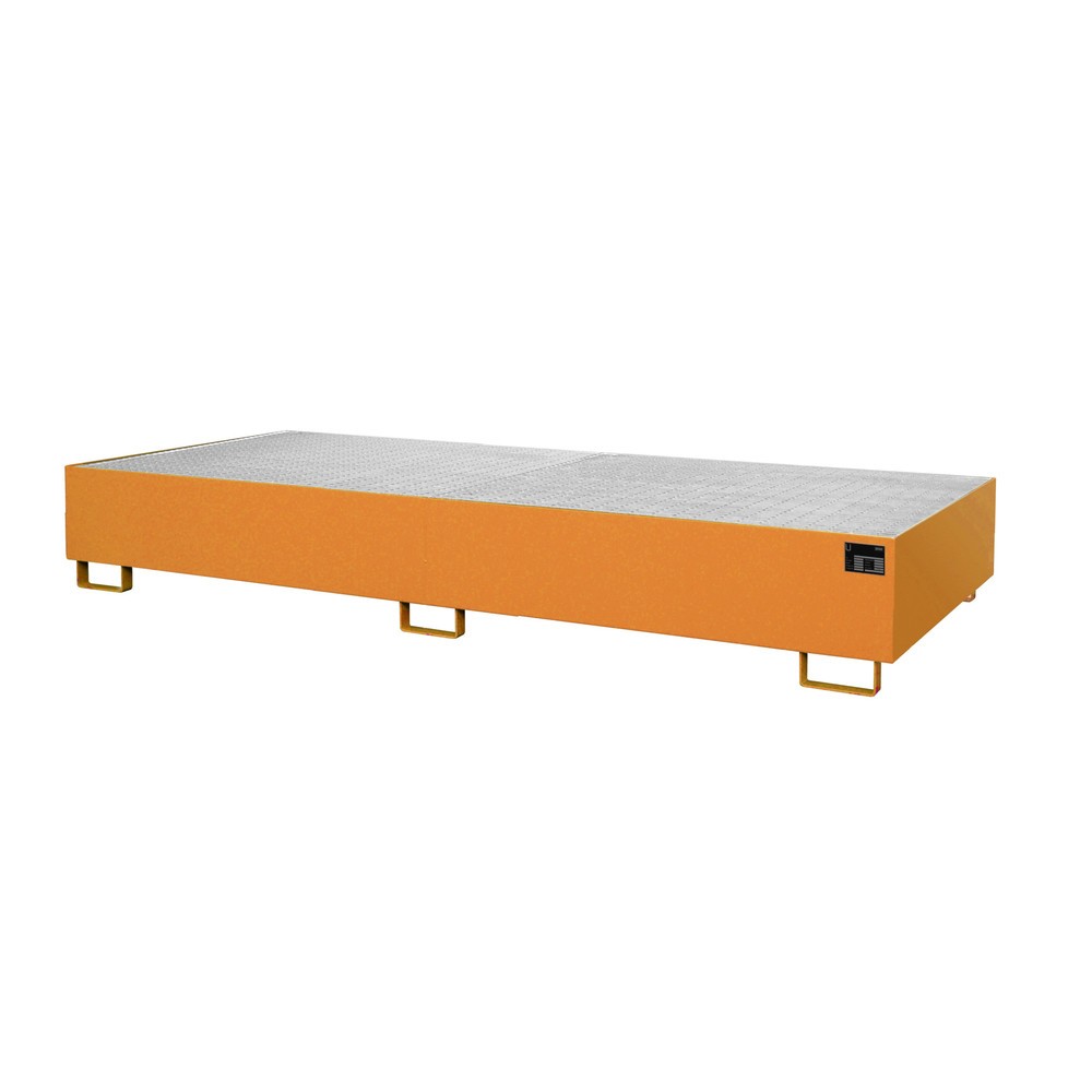 Bauer® Regalboden-Auffangwanne, HxBxT 265 x 3.250 x 1.300 mm, Auffangvolumen 540 l, inkl. Gitterrost, gelborange