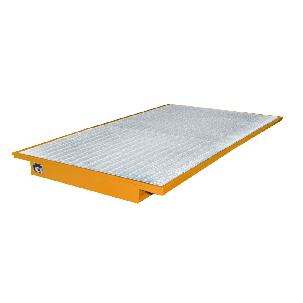 Bauer® Einhänge-Auffangwanne aus Stahl, inkl. Gitterrost, für Trägerlänge 2.200 mm, gelborange