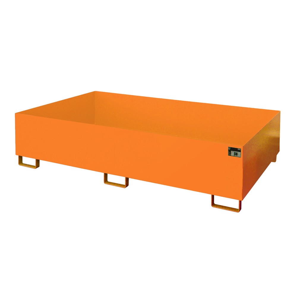 Bauer® Regalboden-Auffangwanne, HxBxT 505 x 2.150 x 1.300 mm, Auffangvolumen 1.000 l, ohne Gitterrost, gelborange