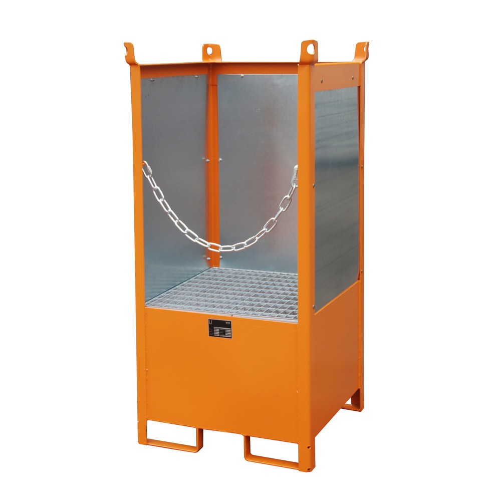 Bauer® Lager-/Transportpalette auf Auffangwanne, HxBxT 1.590 x 760 x 760 mm, geschlossen, gelborange