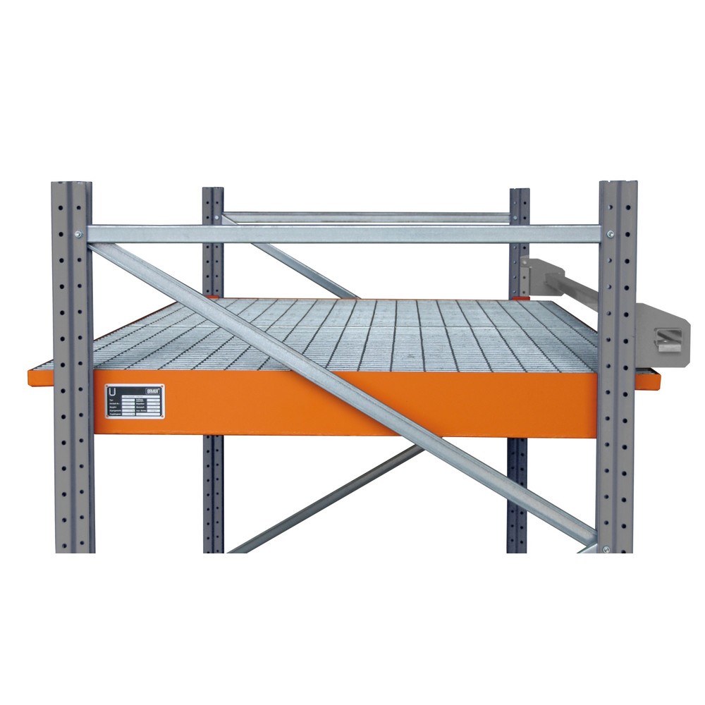 Bauer® Einhänge-Auffangwanne aus Stahl, inkl. Gitterrost, für Trägerlänge 1.800 mm, gelborange