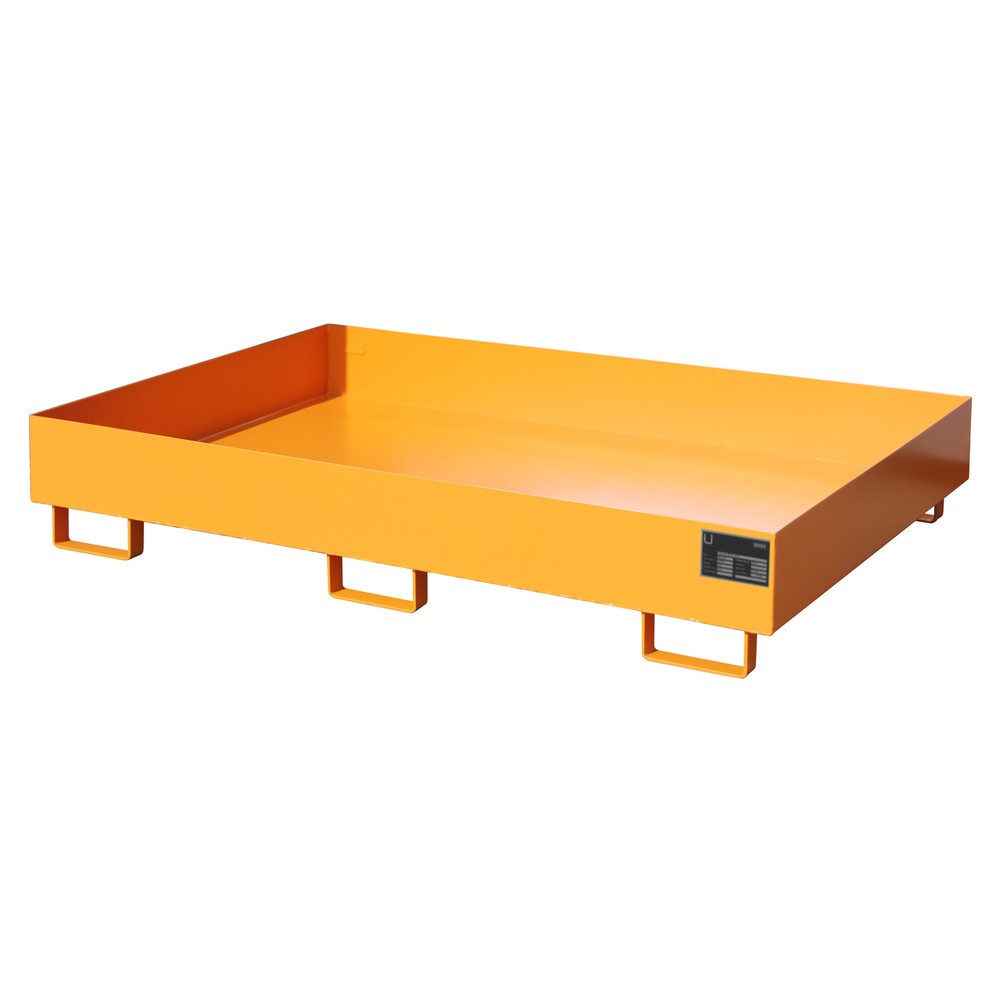 Bauer® Regalboden-Auffangwanne, HxBxT 250 x 1.750 x 1.300 mm, Auffangvolumen 240 l, ohne Gitterrost, gelborange