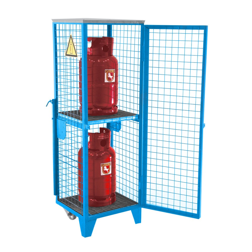 Bauer® Gasflaschen-Gitterschrank, 1-türig, Sockelfüsse/Räder, HxBxT 1.580 x 520 x 500 mm