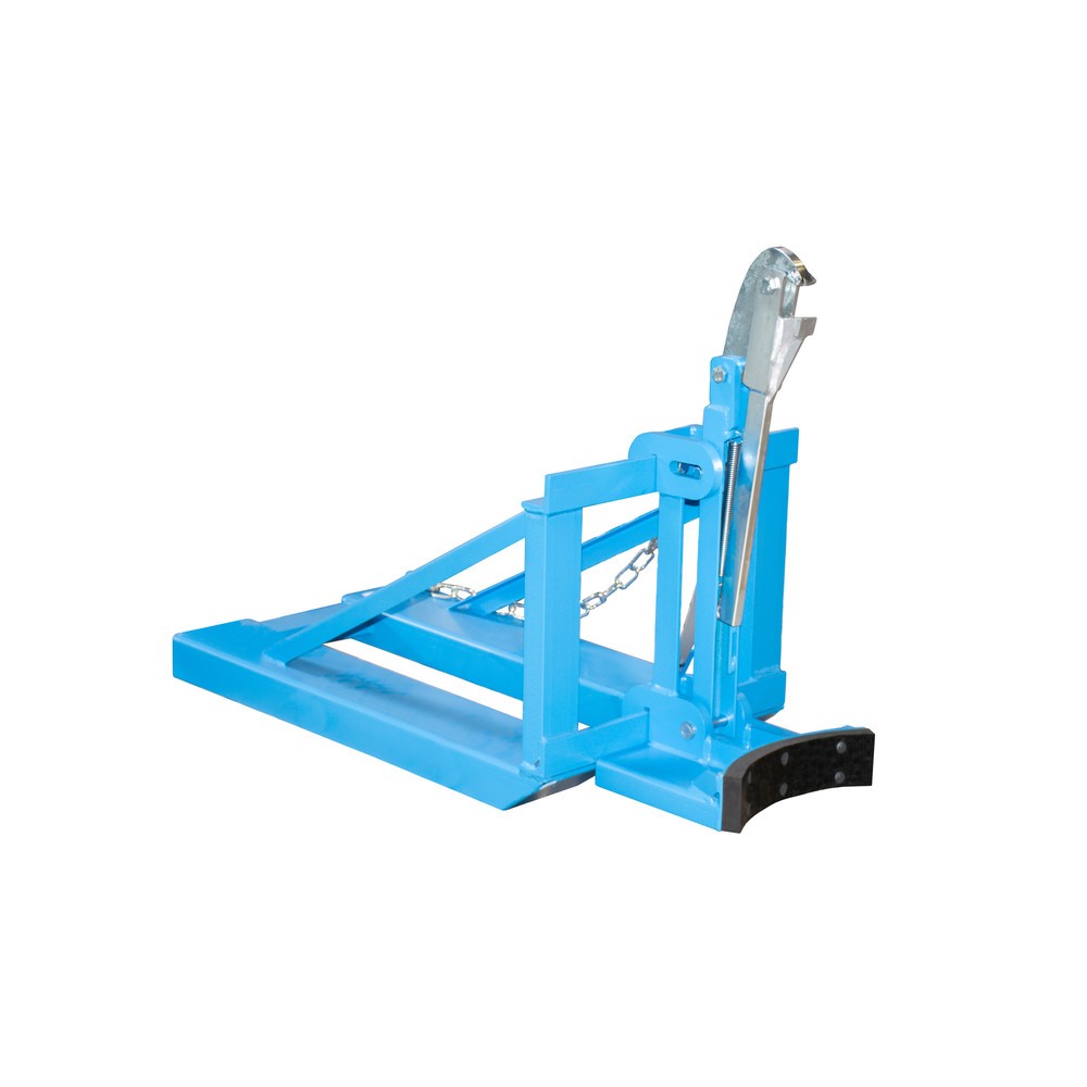 Bauer® Fassgreifer, Stahl- und Kunststoff-L-Ringfässer, Stapleranbau, Tragkraft 800 kg, RAL 5012 lichtblau