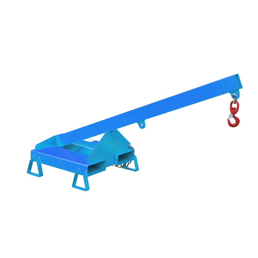 Bauer® Kranarm Modell 2, starre Ausführung, 2 Hakenpositionen, Grundlänge 1.600 mm, TK 1.000 kg, lichtblau