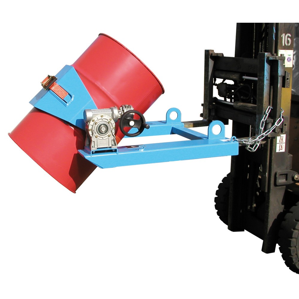 Bauer® Fasskipper, TK 300 kg, für Fass-Ø 350-600 mm, Handkurbel, RAL 5012 lichtblau