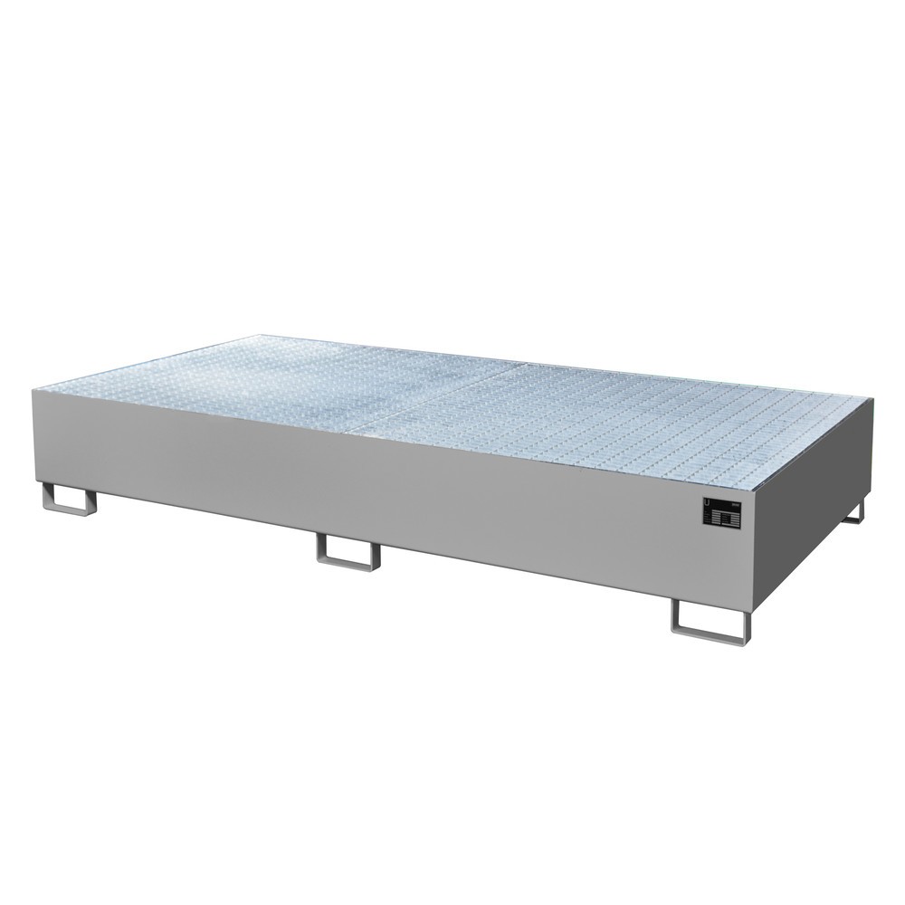 Bauer® Auffangwanne aus Stahl für 2x KTC/IBC, mausgrau