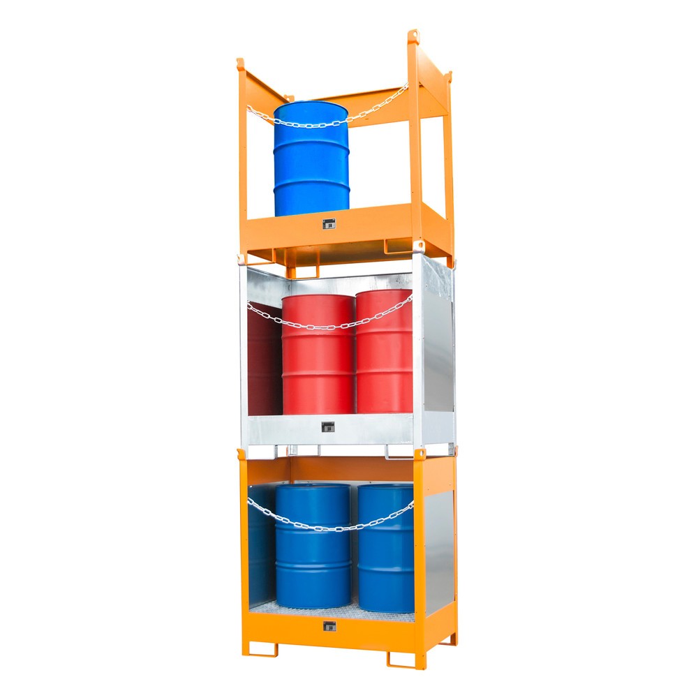 Bauer® Lager-/Transportpalette auf Auffangwanne, HxBxT 1.495 x 1.410 x 920 mm, geschlossen, feuerverzinkt