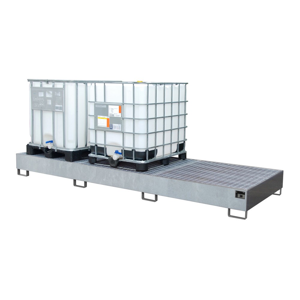 Bauer® Auffangwanne aus Stahl für 3x KTC/IBC, feuerverzinkt