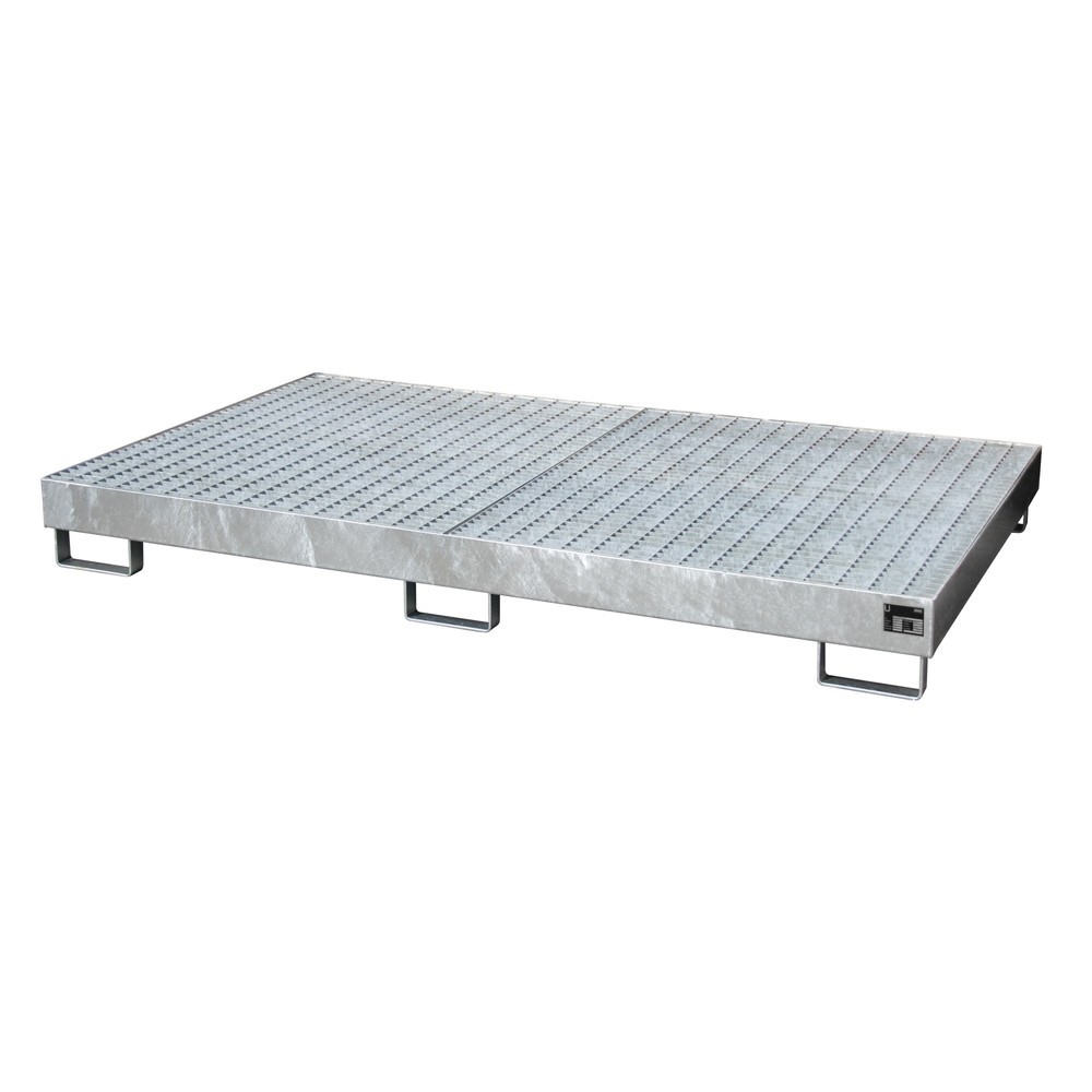 Bauer® Regalboden-Auffangwanne, HxBxT 225 x 2.150 x 1.300 mm, Auffangvolumen 240 l, inkl. Gitterrost, feuerverzinkt