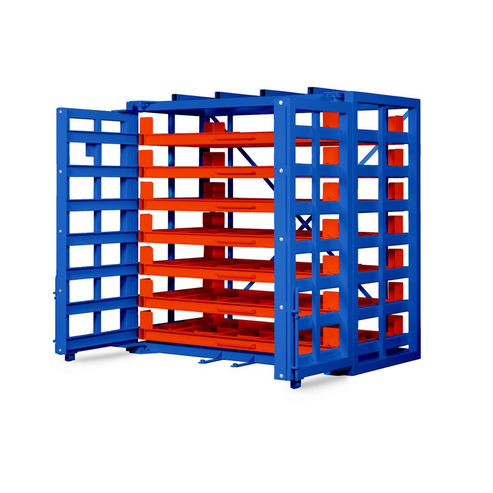 RR-Industrietechnik® Schubfachregal für Bleche Typ RBR-30T, Fachlast 2000 kg, Fachbreite 3080 mm, HxBxT 2310 x 2370 x 1150 mm