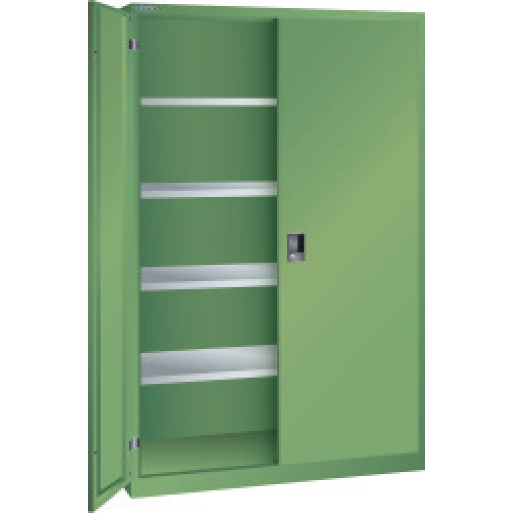 LISTA Flügeltürschrank mit 4 verzinkten Böden, HxBxT 1.950 x 1.250 x 400 mm, resedagrün, resedagrün