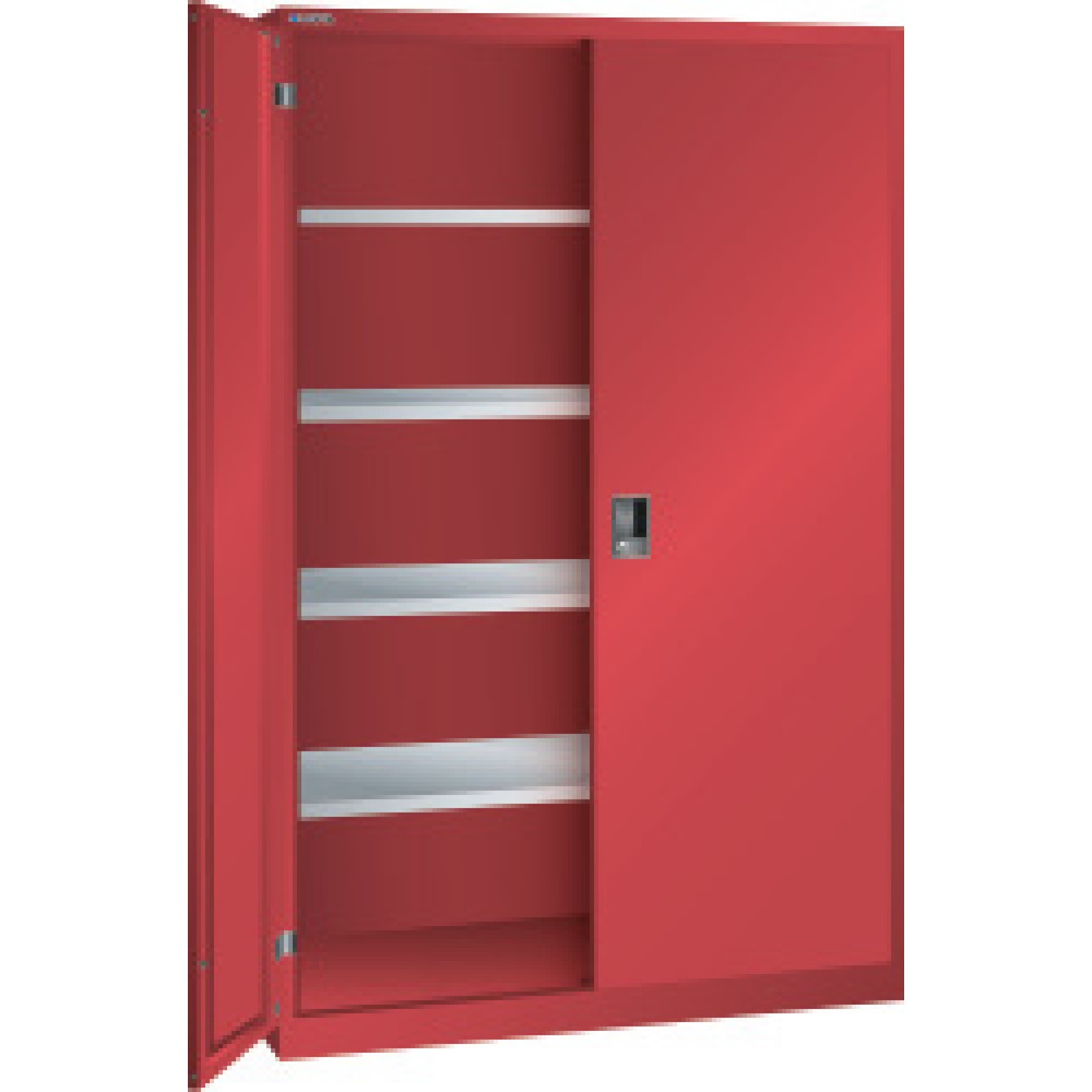 LISTA Flügeltürschrank mit 4 verzinkten Böden, HxBxT 1.950 x 1.250 x 500 mm, rubinrot, rubinrot