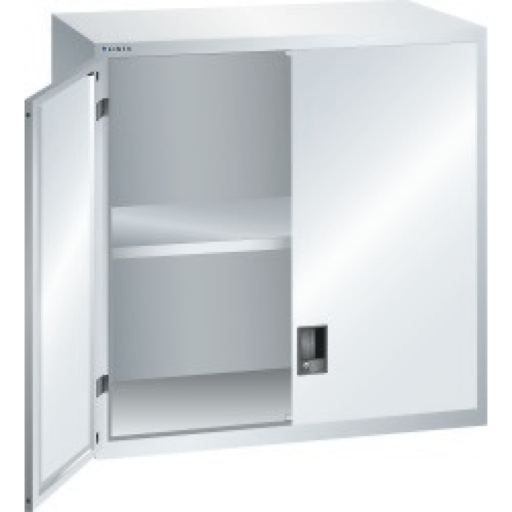 Aufsatz-Flügeltürschrank für LISTA Schubladenschrank, HxBxT 1.000 x 1.023 x 725 mm, lichtgrau