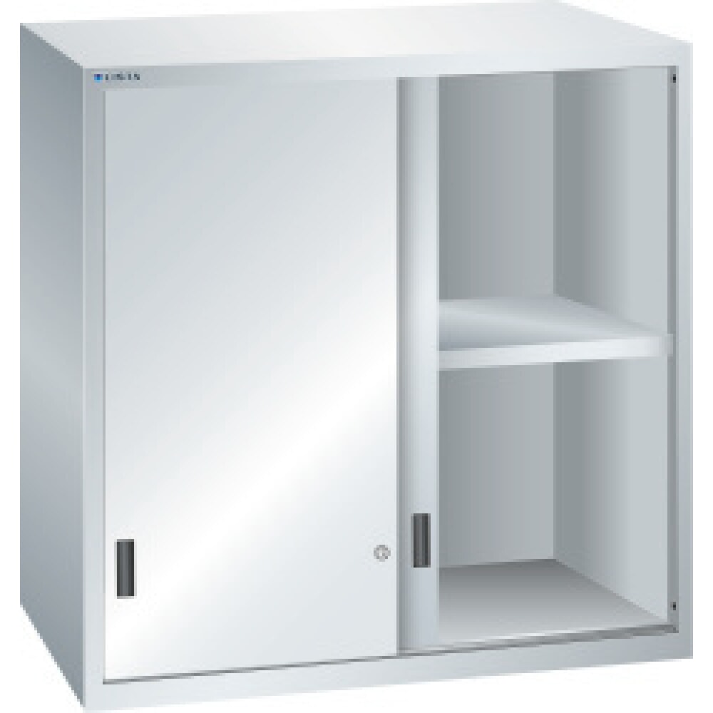 Aufsatz-Schiebetürschrank für LISTA Schubladenschrank, HxBxT 1.000 x 1.023 x 725 mm, lichtgrau