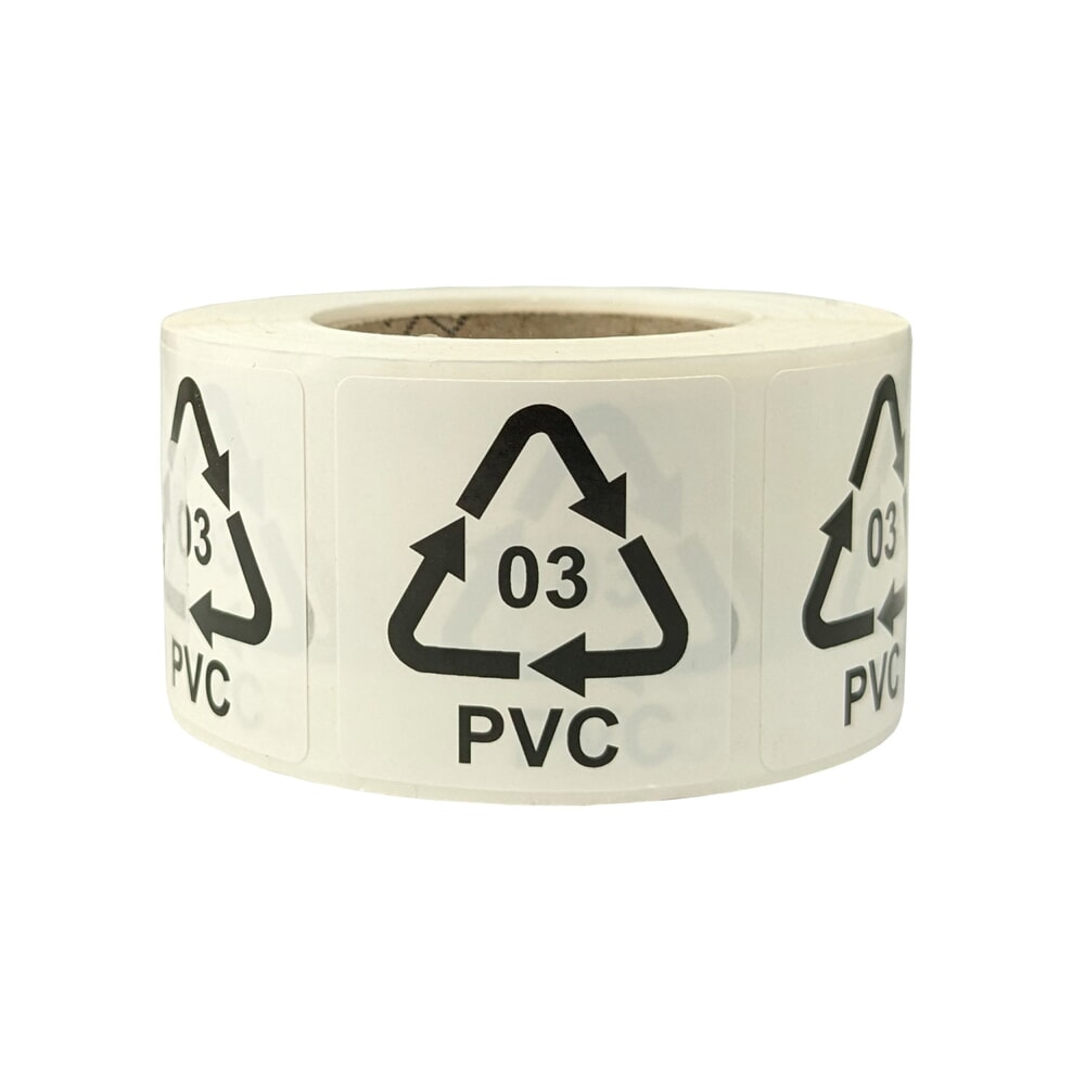 Hinweisetiketten für Italien, 35x35 mm, Haftfolie weiß, Aufdruck: 03 PVC, 500 St./Rolle