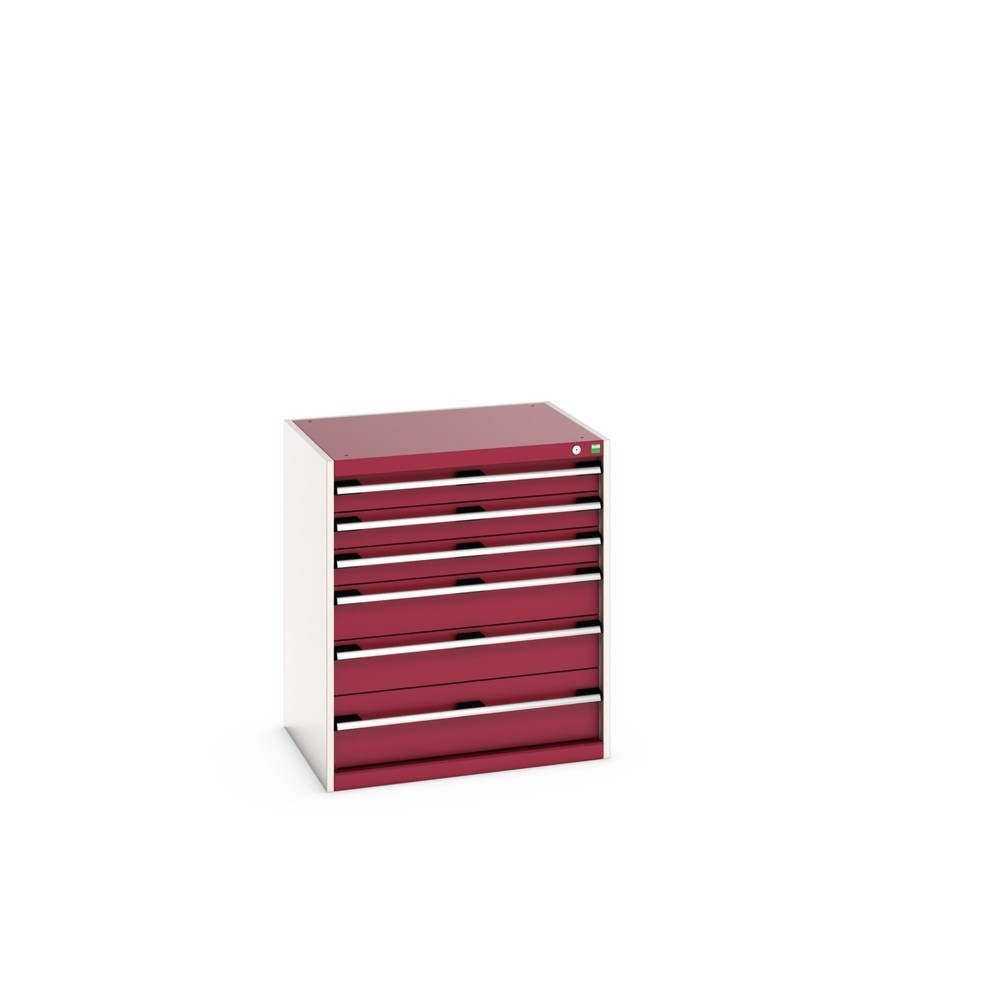 bott cubio Schubladenschrank, Schubladen 3x100 + 2x150 + 1x200 mm, TK je 200 kg, Breite 800 mm, purpurrot