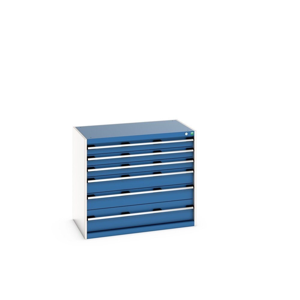 bott cubio Schubladenschrank, Schubladen 3x100 + 2x150 + 1x200 mm, TK je 200 kg, Breite 1.050 mm, enzianblau