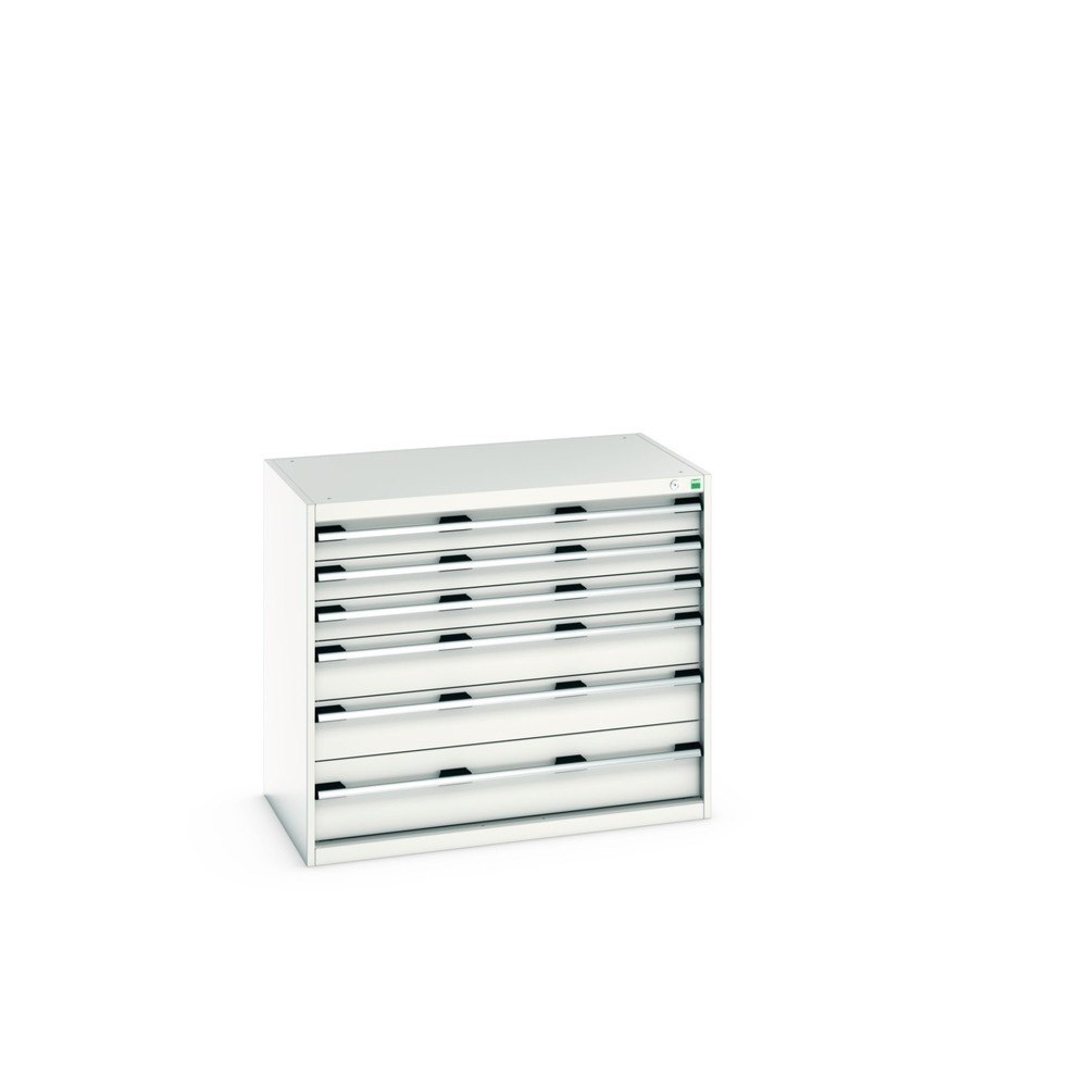bott cubio Schubladenschrank, Schubladen 3x100 + 2x150 + 1x200 mm, TK je 200 kg, Breite 1.050 mm, lichtgrau