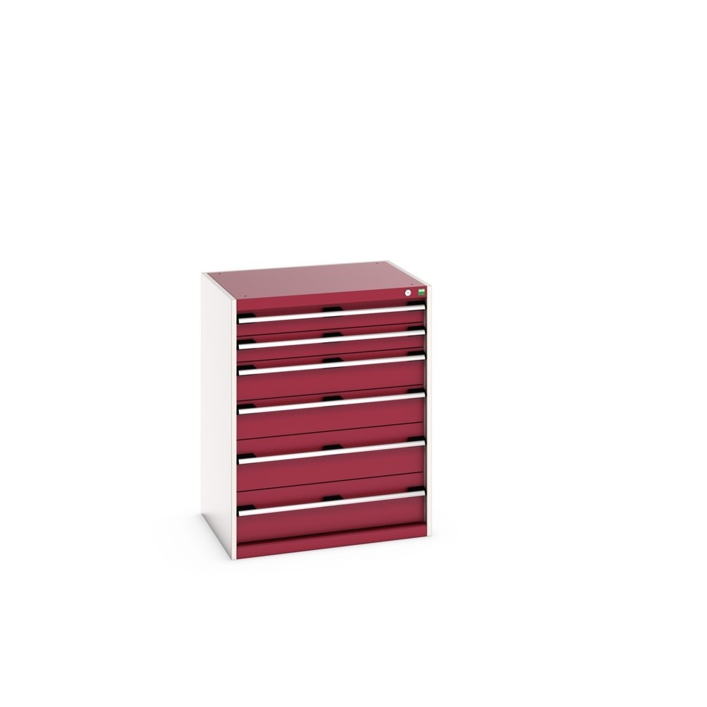 bott cubio Schubladenschrank, Schubladen 2x100 + 2x150 + 2x200 mm, TK je 200 kg, Breite 800 mm, purpurrot