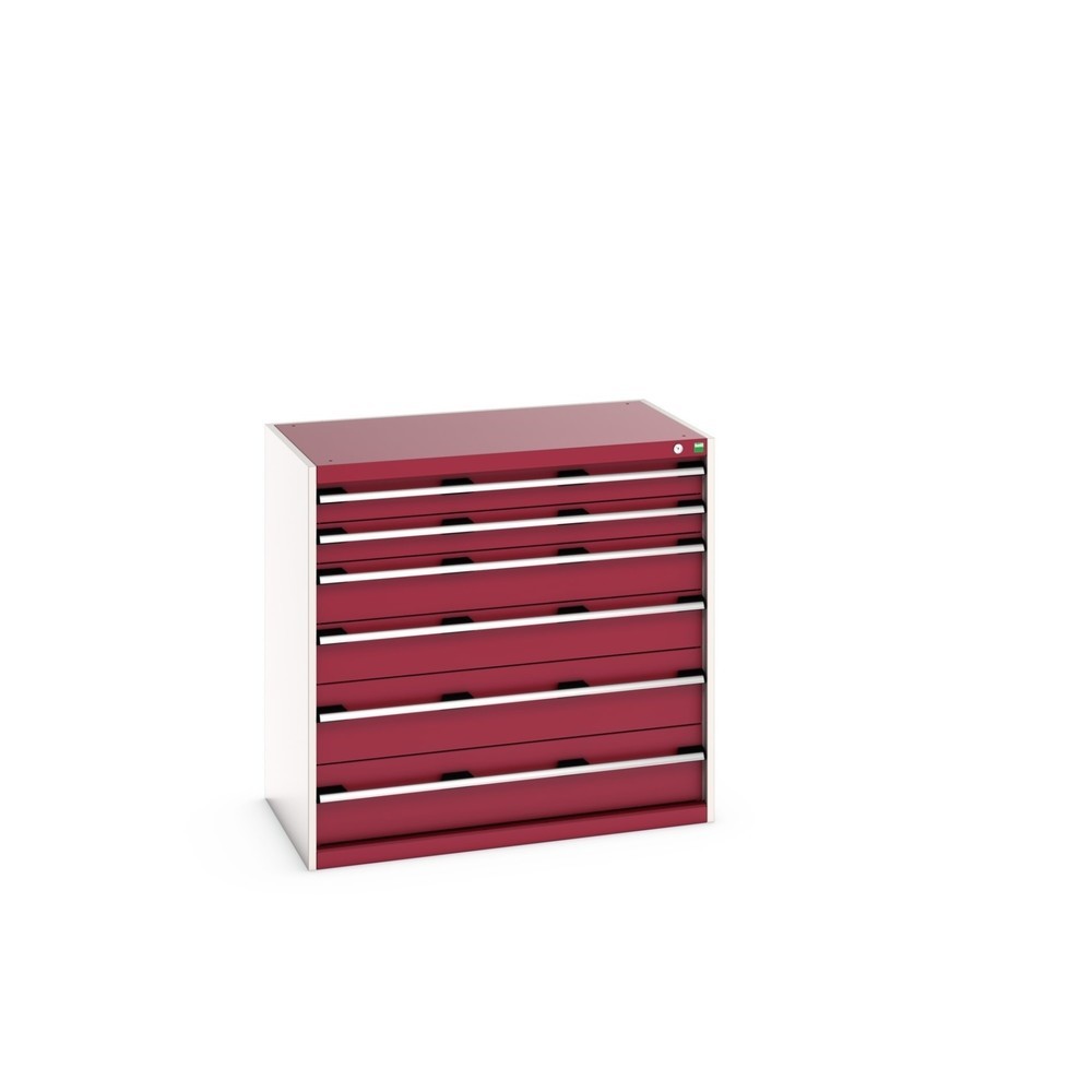 bott cubio Schubladenschrank, Schubladen 2x100 + 2x150 + 2x200 mm, TK je 200 kg, Breite 1.050 mm, purpurrot