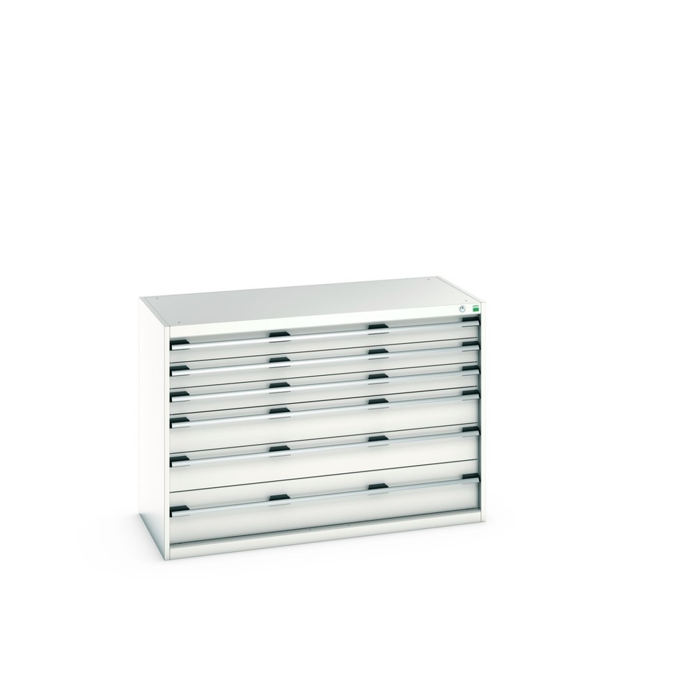 bott cubio Schubladenschrank, Schubladen 3x100 + 2x150 + 1x200 mm, TK je 200 kg, Breite 1.300 mm, lichtgrau