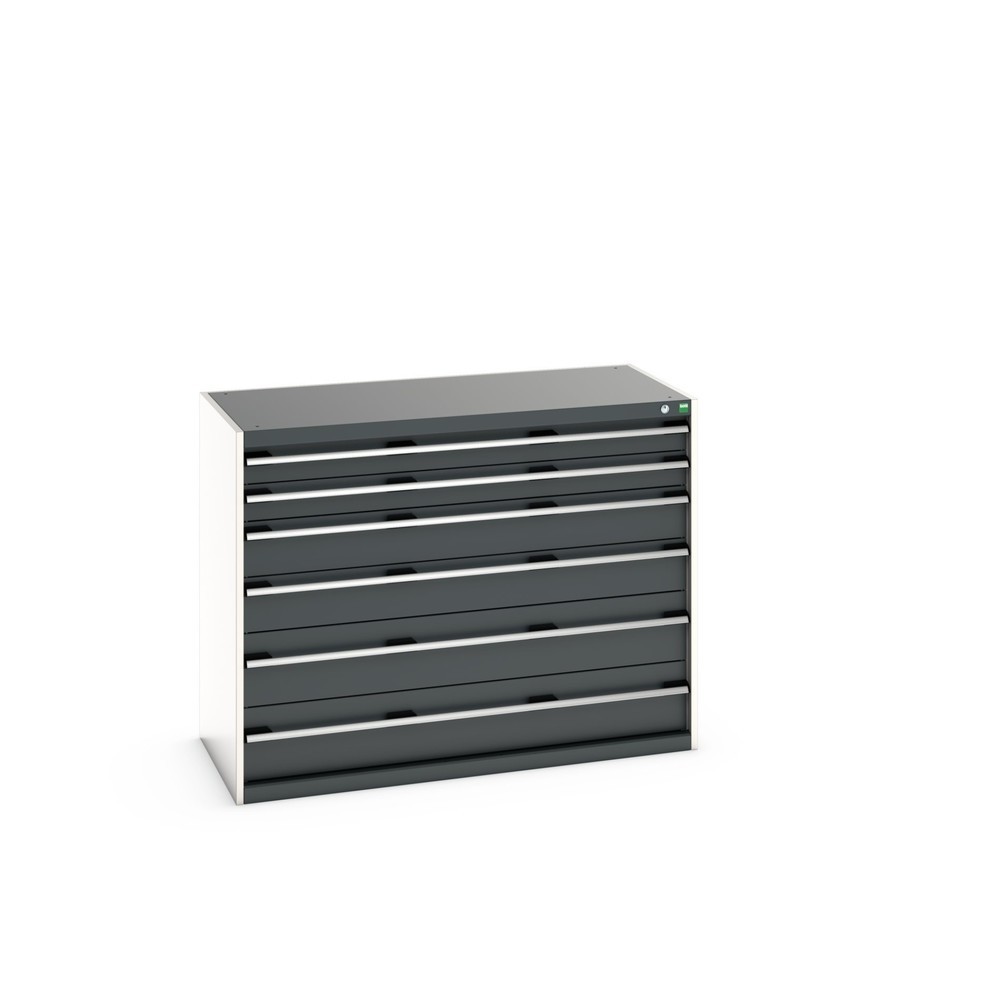bott cubio Schubladenschrank, Schubladen 2x100 + 2x150 + 2x200 mm, TK je 200 kg, Breite 1.300 mm, anthrazitgrau
