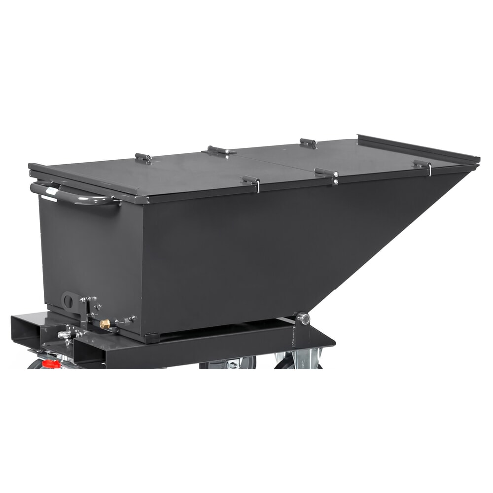 Klappbarer Deckel für fetra® Muldenkipper, mit Rollen, anthrazitgrau, 0,25 m³