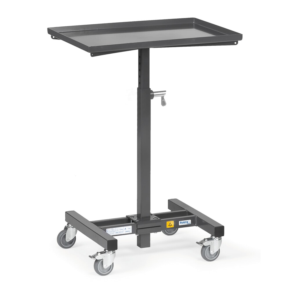 fetra® ESD-Materialständer, höhenverstell- nicht neigbar, Höhe 720-995 mm