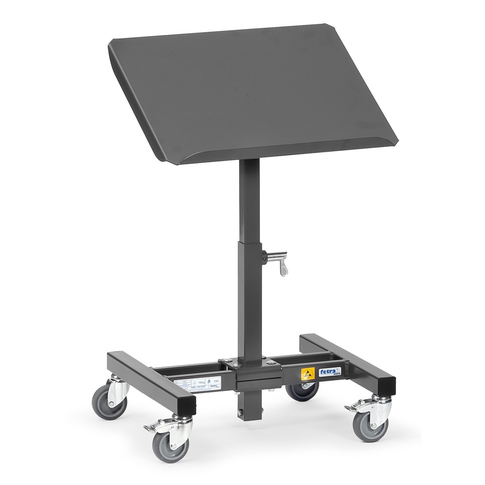 fetra® ESD-Materialständer, höhenverstell- und neigbar, Höhe 505-775 mm