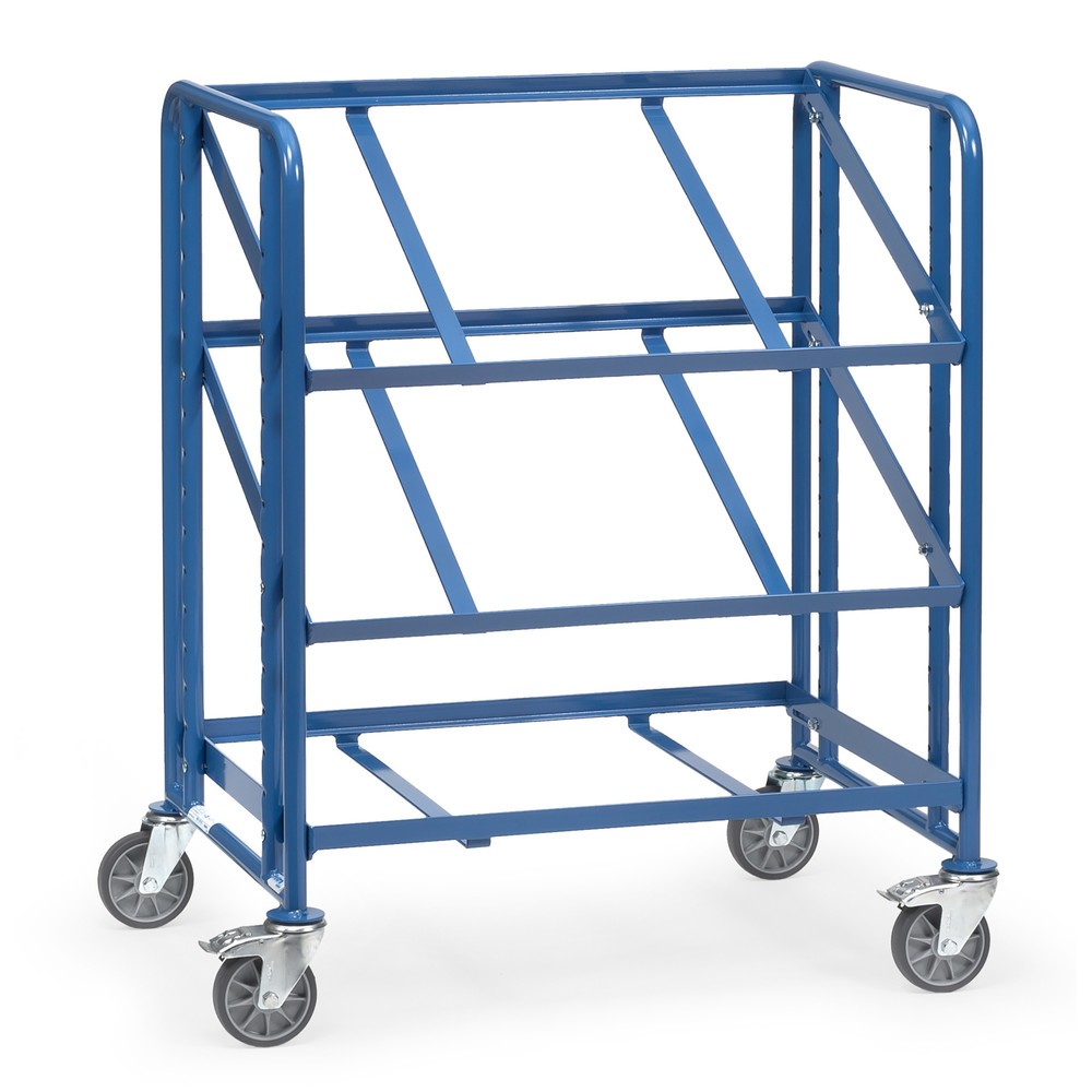 fetra® Eurokasten-Etagenwagen, offener Rahmen, TK 250 kg, 3 Etagen à 820 x 610 mm