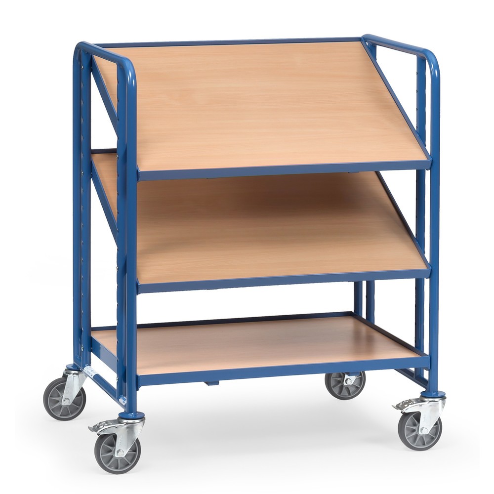 fetra® Eurokasten-Etagenwagen, mit Böden, TK 250 kg, 3 Etagen à 820 x 610 mm