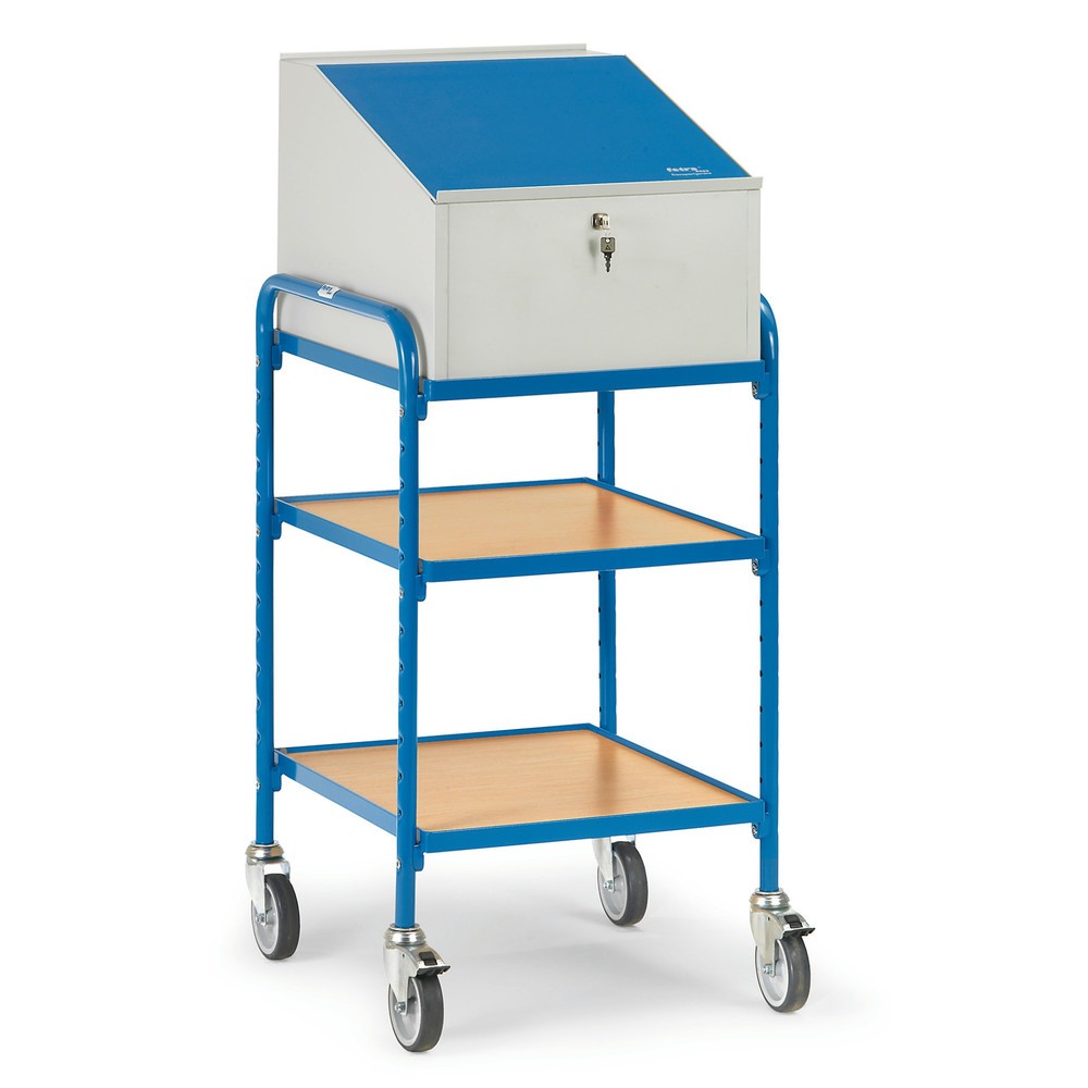 fetra® Rollpult mit verschliessbarem Aufsatz, fahrbar