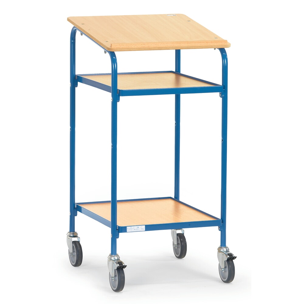 fetra® Rollpult Premium, offen, 2 Ablageböden