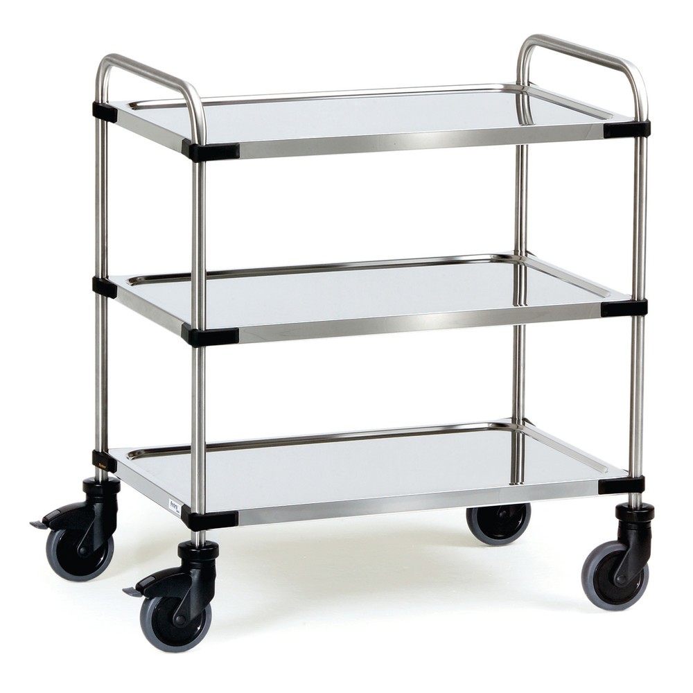 fetra® Tischwagen Edelstahl, HxBxT 950 x 570 x 870 mm, TK 150 kg