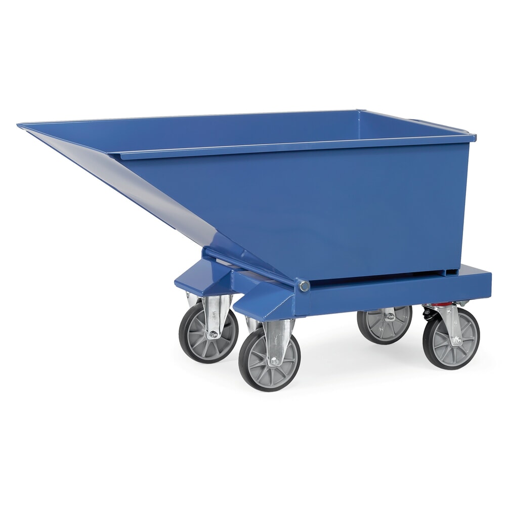 fetra® Muldenkipper mit Rollen, Volumen 0,25 m³, Blau