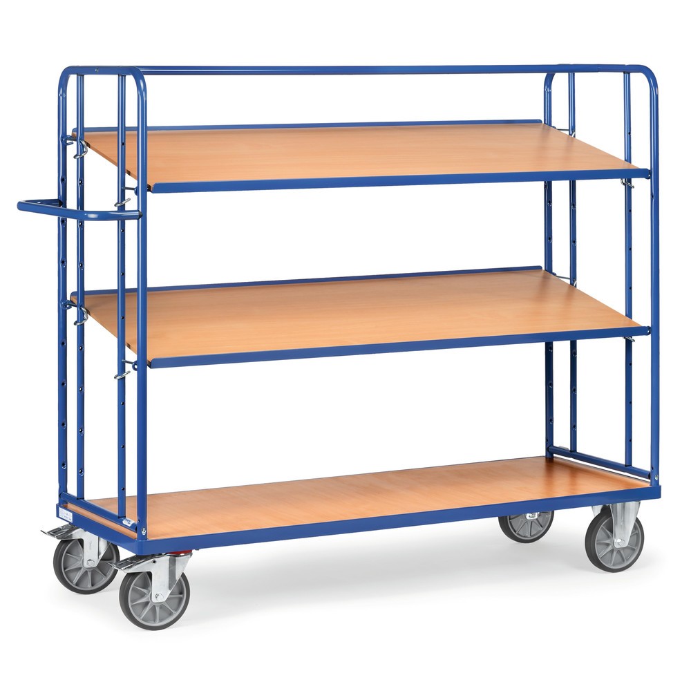 fetra® Eurokasten-Etagenwagen, TK 500 kg, 3 Etagen à 1.650 x 610 mm