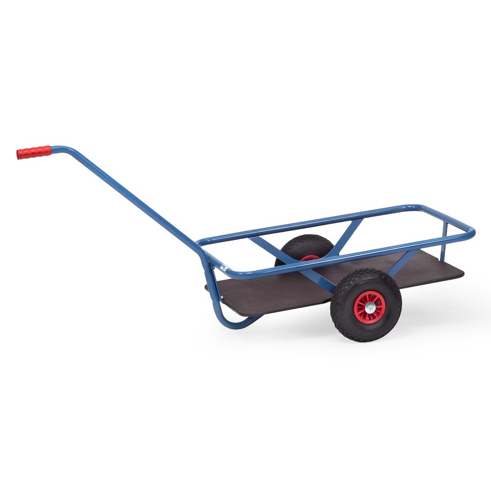 fetra® Leicht-Handwagen mit Luftbereifung, HxBxL 777 mm x 682 mm x 1.524 mm, Tragkraft 200 kg, blau lackiert