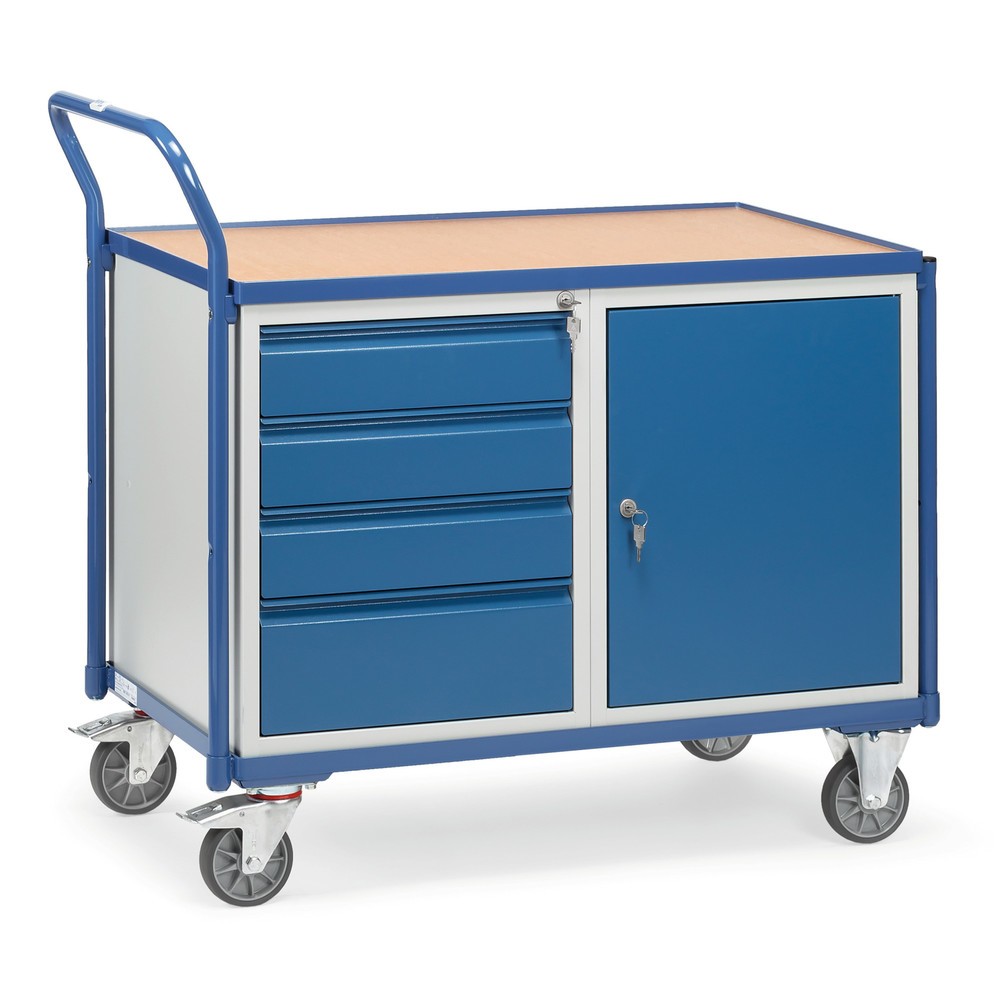 fetra® Werkstattwagen, Schrank, 4 Schubladen, TK 300 kg