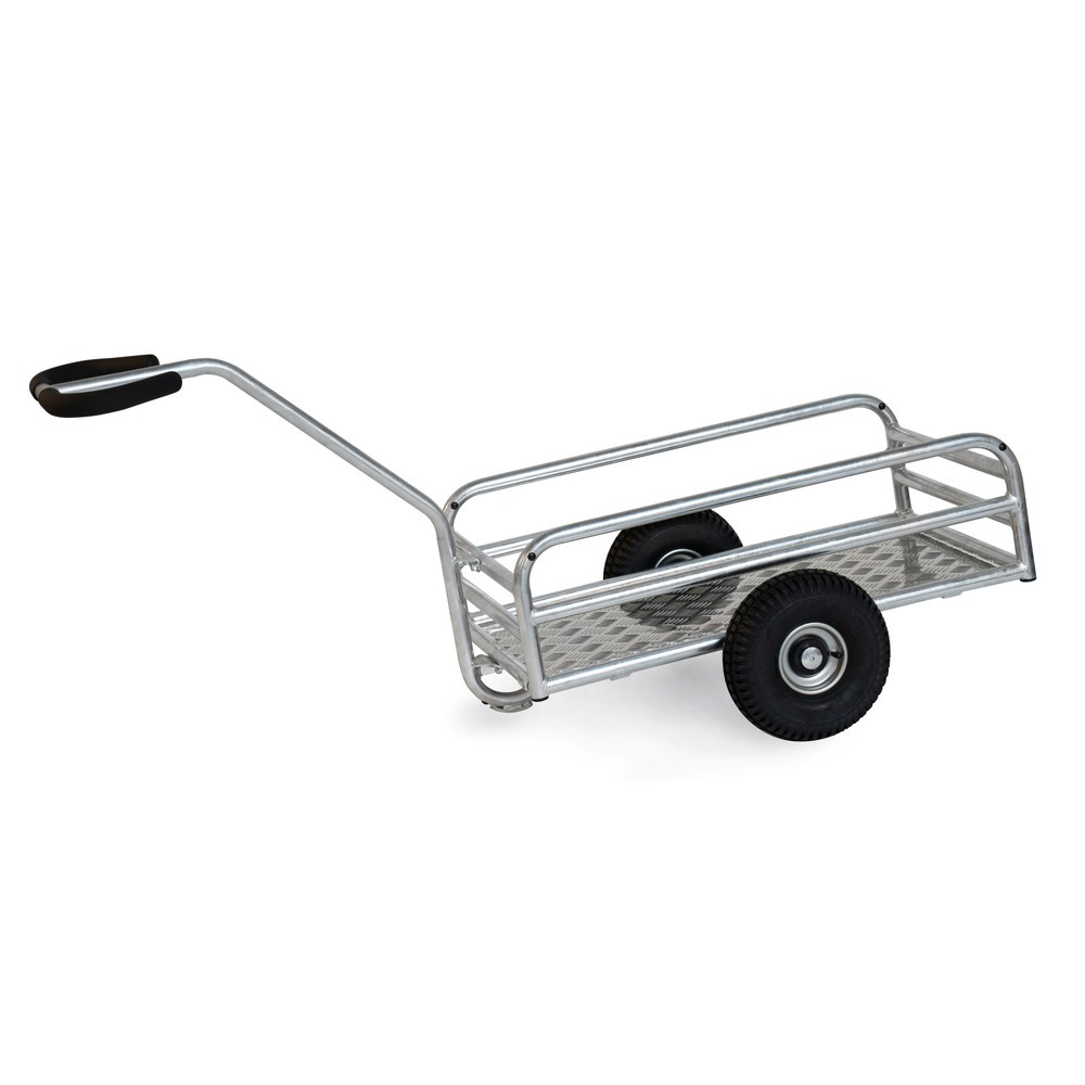 fetra® Outdoor-Handwagen, 1-Achser, TK 200 kg, Ladefläche BxT 795 x 445 mm, Luft-Bereifung