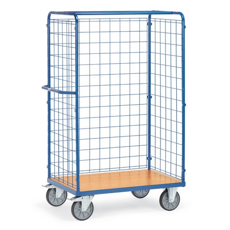 fetra® Paketwagen, 3-seitig mit Gitterwand