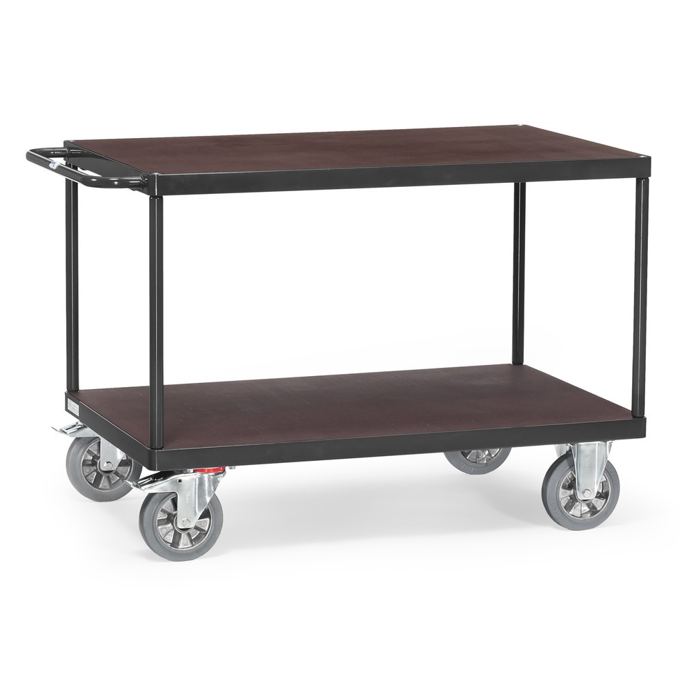 fetra® Schwerlast-Tischwagen, TK 1.200 kg, 2 Etagen à 1.200 x 800 mm, anthrazitgrau