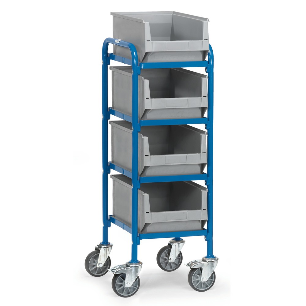 fetra® Beistellwagen mit Sichtlagerkästen, Ladefläche 320 x 470 mm
