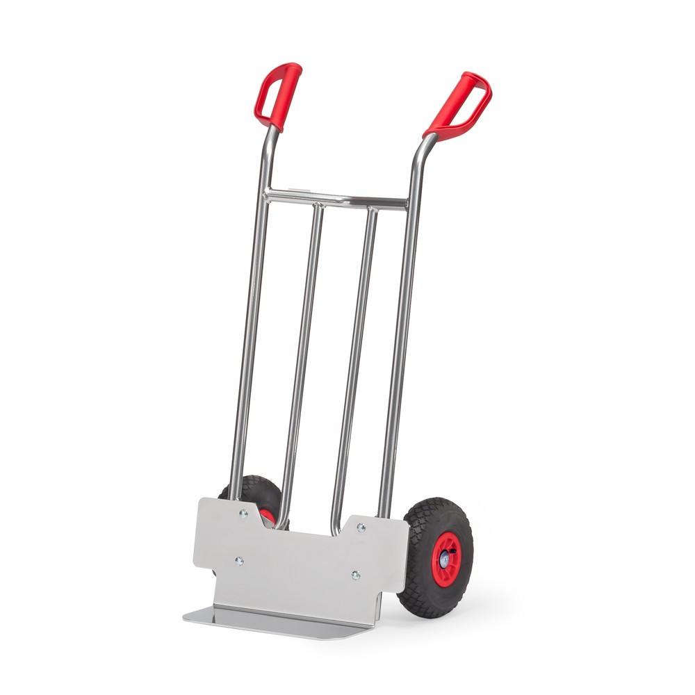 fetra® Alu-Stapelkarre, Tragkraft 150 kg, Schaufel BxT 400 x 150 mm, Luft-Bereifung