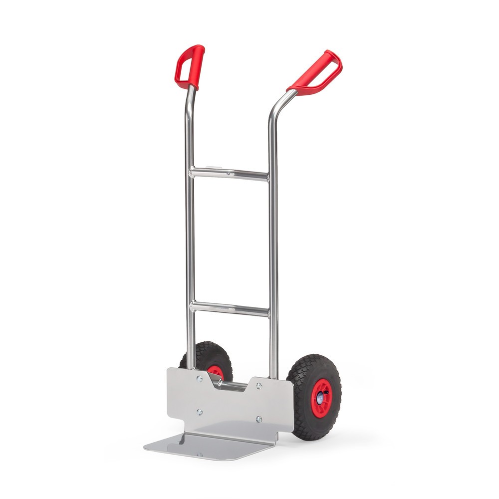 fetra® Alu-Stapelkarre, Tragkraft 150 kg, Schaufel BxT 320 x 250 mm, Luft-Bereifung